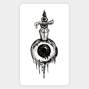 Eyeball, punk pen and ink design , tattoo inspired Sticker